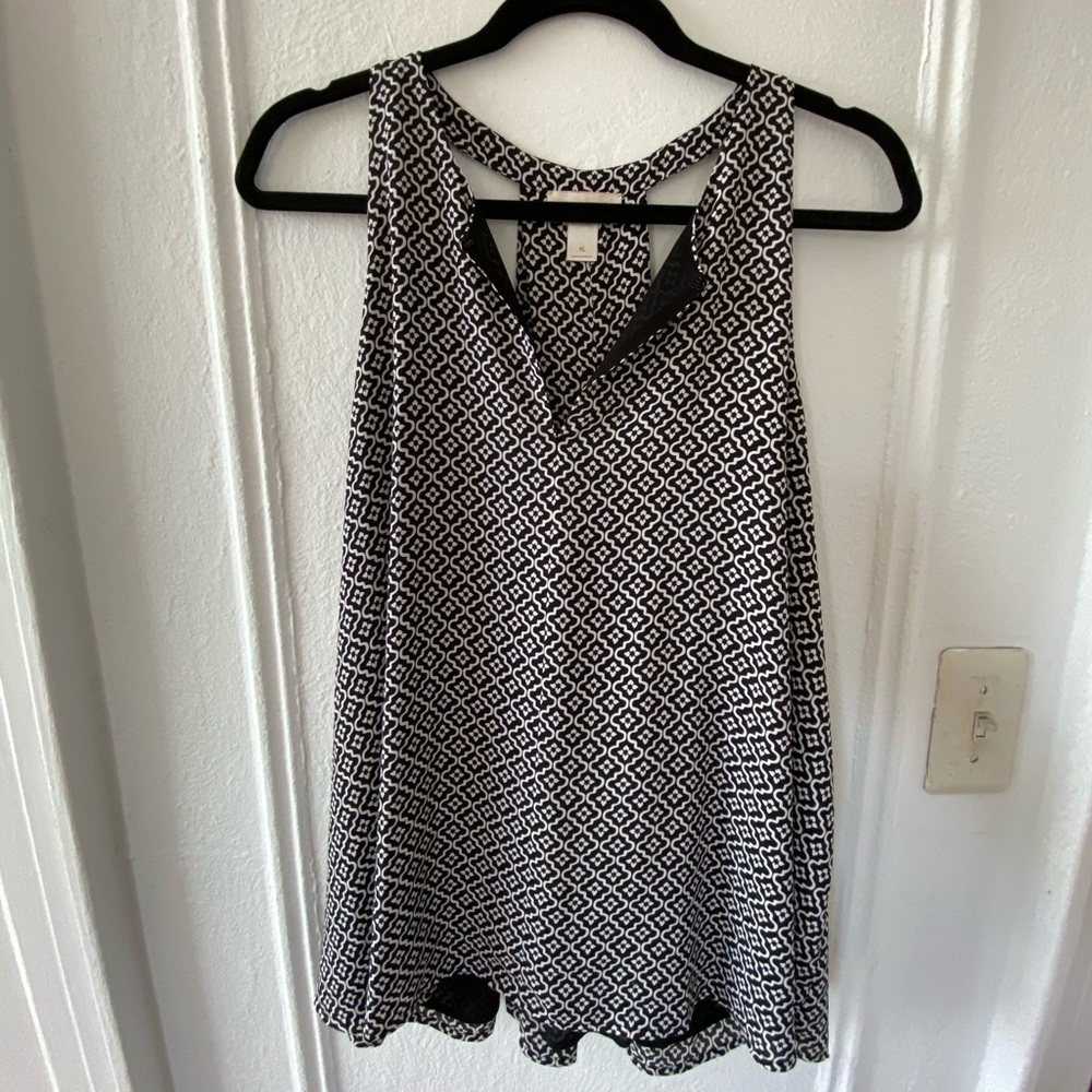 Black and White Patterned Blouse